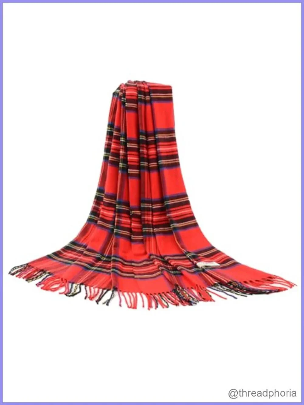 Large Tartan Checked Cashmere Feel Shawl Blanket Scarf 80